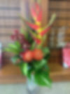 EXOTIC GIFT VASE tropical flowers with foliage to compliment
