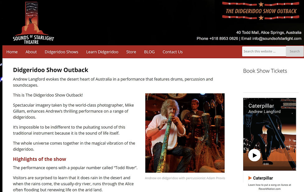 starlight theatre programme alice springs now defunct included in a Travel blog created by KeefH Web Designs