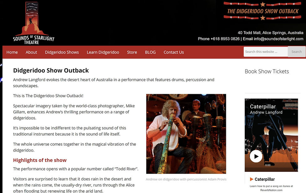 starlight theatre programme alice springs now defunct included in a Travel blog created by KeefH Web Designs
