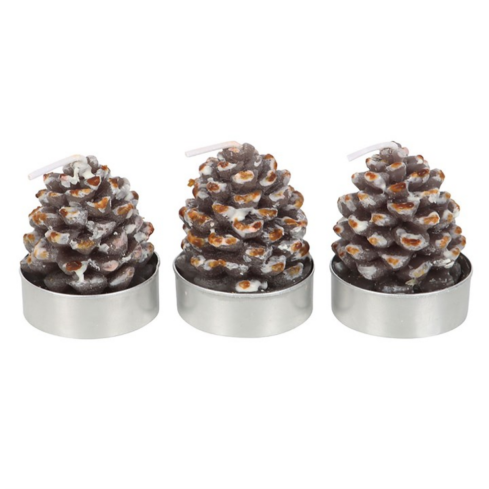 Thumbnail: Set of 6 Pinecone Tealight Candles