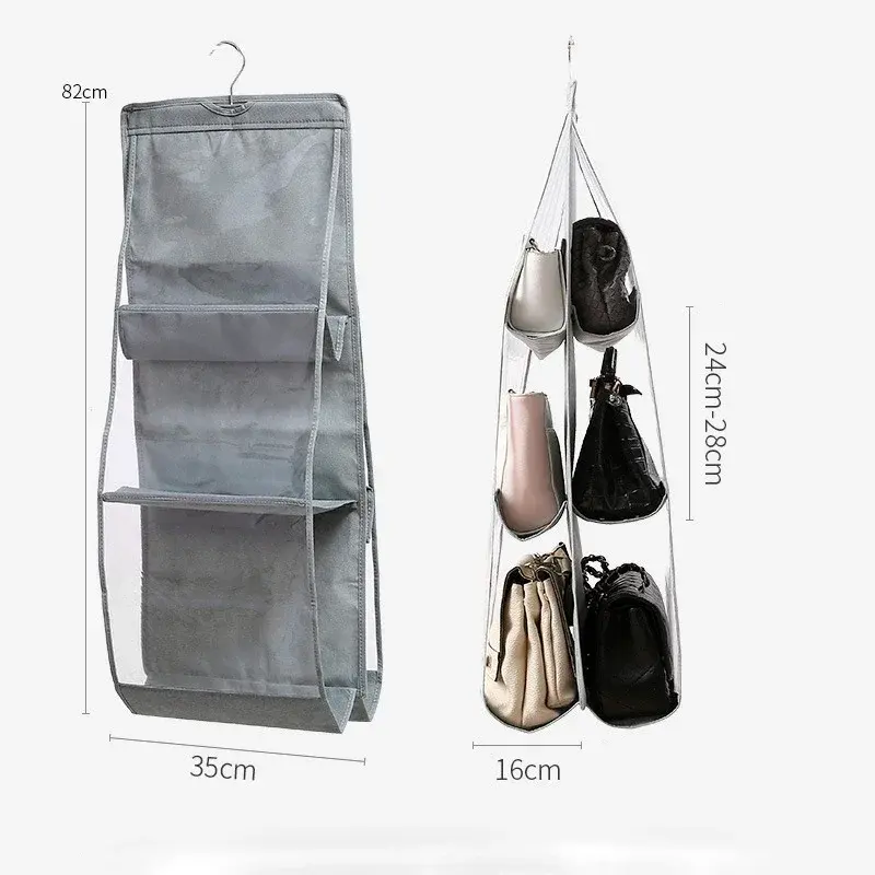 Thumbnail: Hanging Handbag Organizer with 8 Storage Pockets