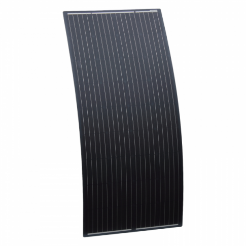 180W black semi-flexible fibreglass solar panel with round rear junction box and