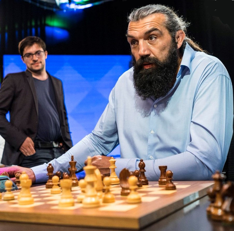 French rugby union forward Sebastian Chabal - with some other Frenchman behind