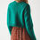 Thumbnail: High Neck Cropped Jumper in Green