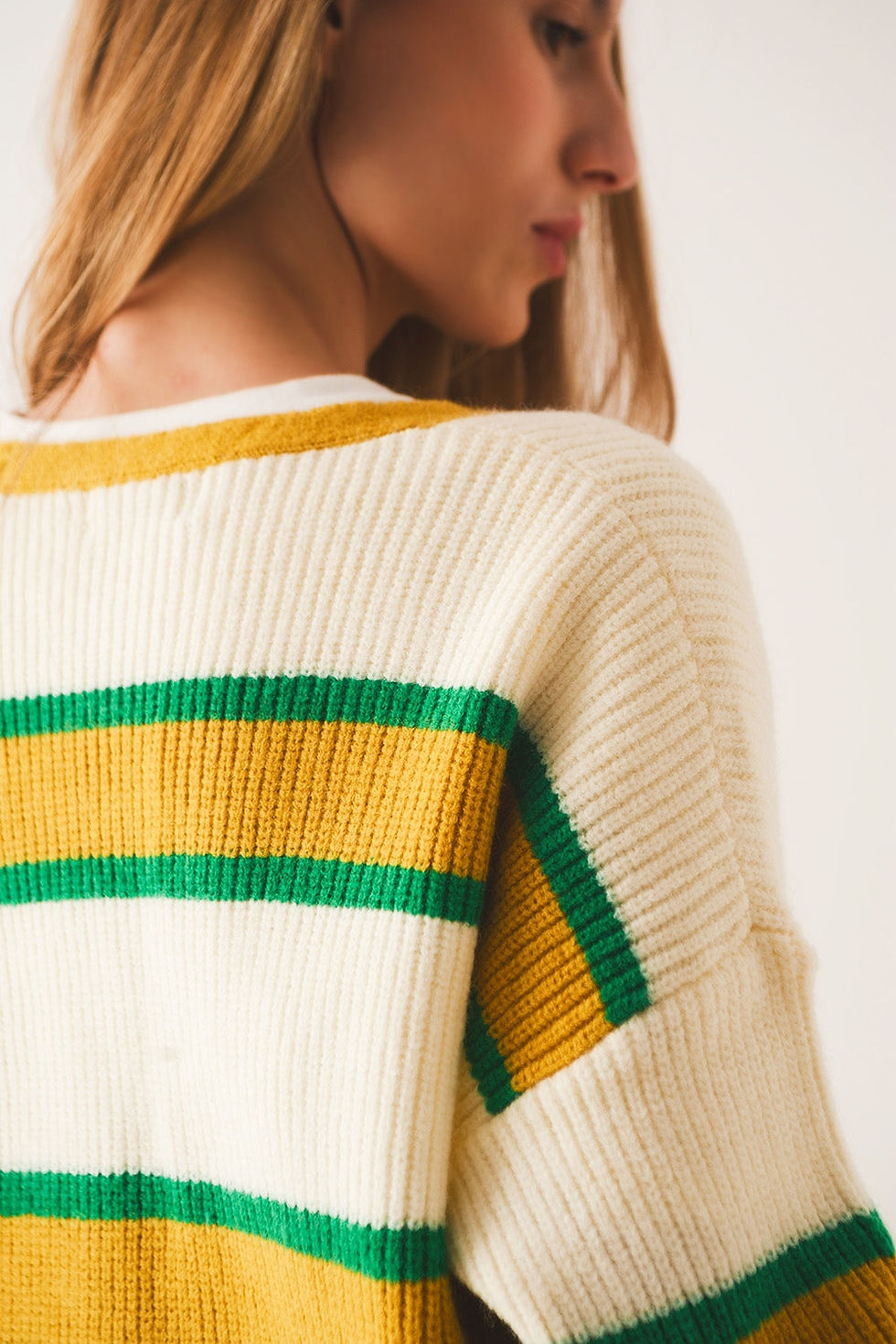 Thumbnail: Open Front Cardi in Yellow Stripe