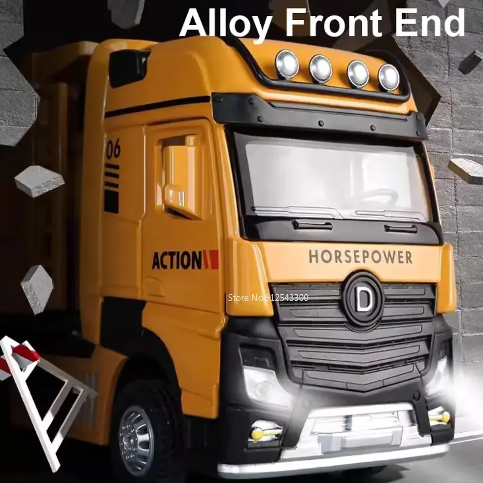 Thumbnail: 1/50 Extended Dump Truck Model Toy Metal Diecasting Doors Opened