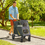 Thumbnail: Pawhut One-Click Foldable Pet Travel Stroller with Rain Cover for M L Dogs, Grey