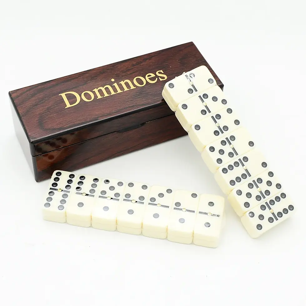 Thumbnail: Double Six Dominoes With in a Wooden Carrying Case