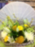 6. MELLOW YELLOW Celosia, Forsythia, scented Lilies and Chysanthemum.