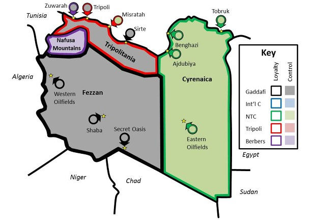 Map Libya at Start