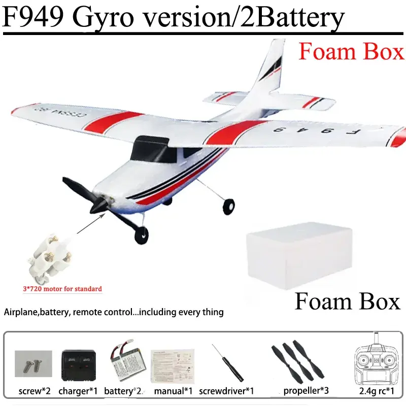 Thumbnail: WLtoys F949 2.4G 3D6G 3Ch RC Airplane Fixed Wing Plane Outdoor Toys Drone RT