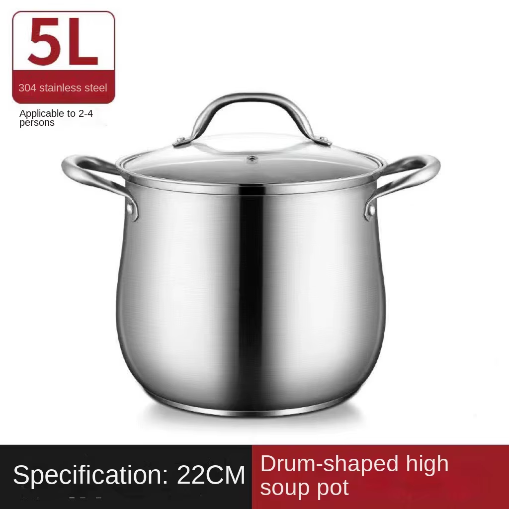 Super Large Capacity Soup Pot 304 Stainless Steel Extra High Pot Household Thick