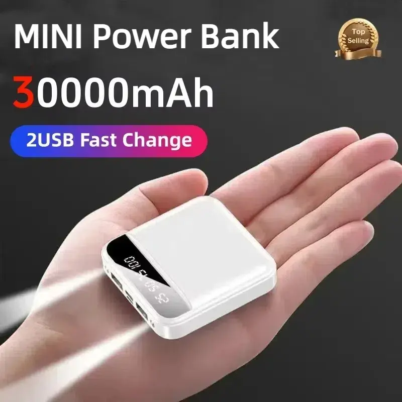 30000mah Large Capacity Mini Power Bank Super Fast Charge Built-In