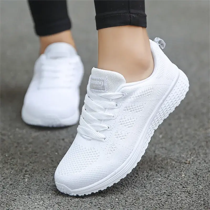 Women Casual Shoes Breathable Mesh Vulcanized Shoes Woman White Sneakers