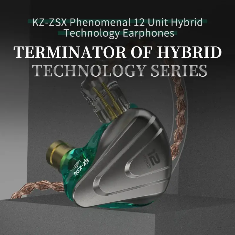 Thumbnail: KZ ZSX Terminator 5BA+1DD 12 Unit Hybrid In-Ear Earphones HIFI