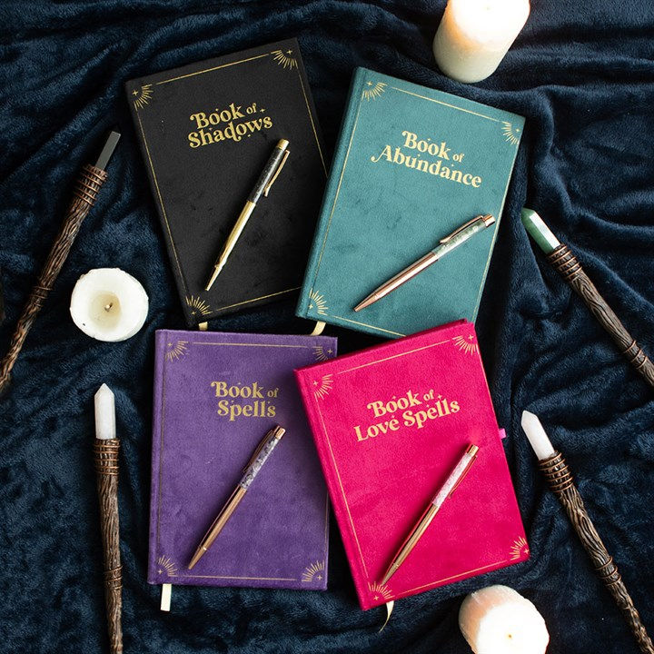 Thumbnail: Book of Shadows Journal with Black Obsidian Crystal Pen