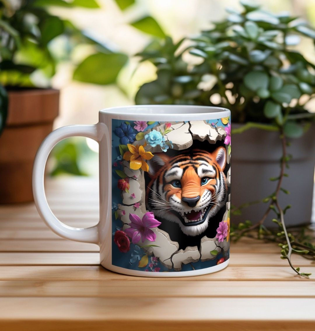 3D Effect Tiger Mug