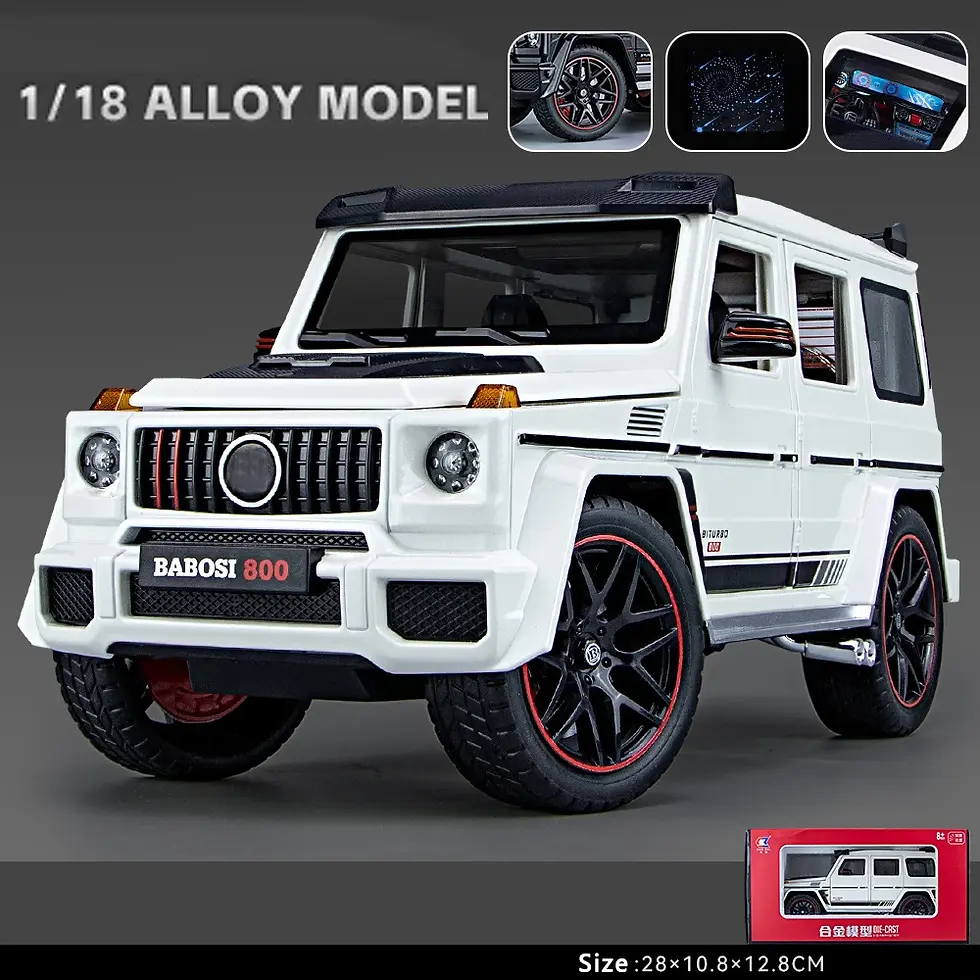 Thumbnail: New 1:18 Benz G800 Alloy Car Model Simulation Sound and Light Pull Back Toy