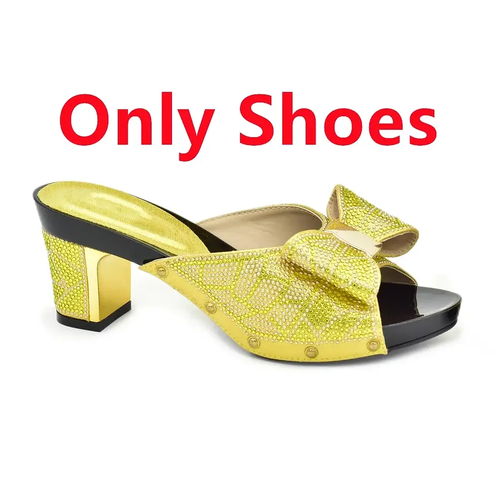 Thumbnail: Latest Design African Women Wedding Shoe Decorated With Rhinestone Women Shoe