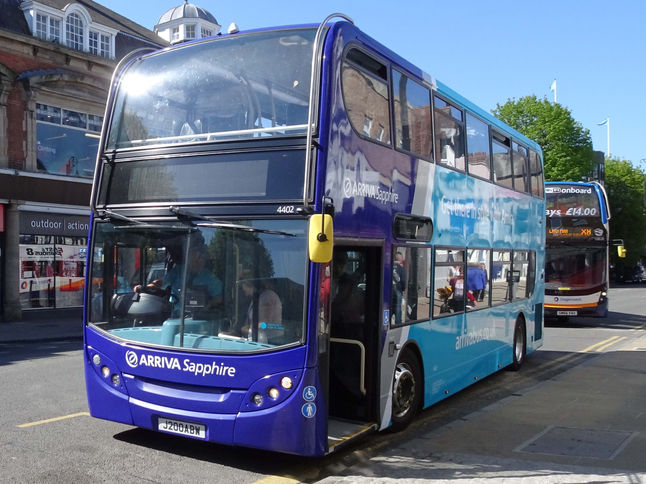 .Re liveried ADL Enviro 400 into new Saphire branding working service 1 to Wrexham is Reg: J200 ABW Fleet No: 4402
