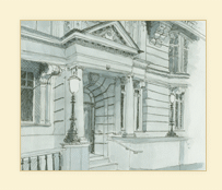Private dentist clinic entrance in Cavendish Square, at the south end of Harley Street