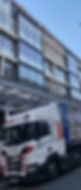 lorry outside commercial building