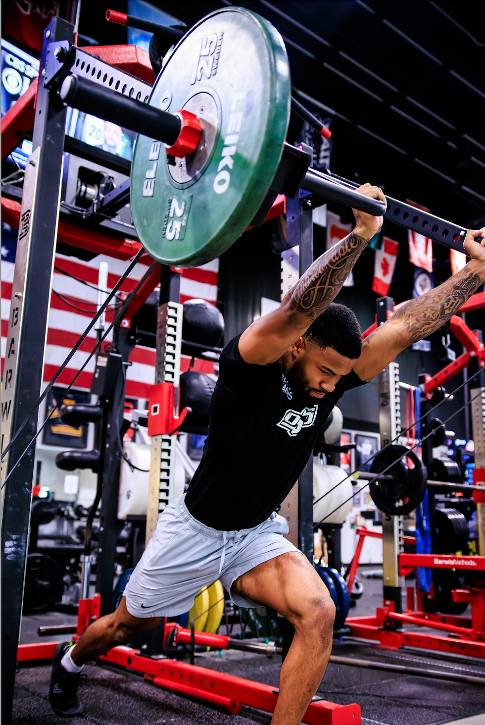 professional athlete strength training during Barwis' NFL Combine