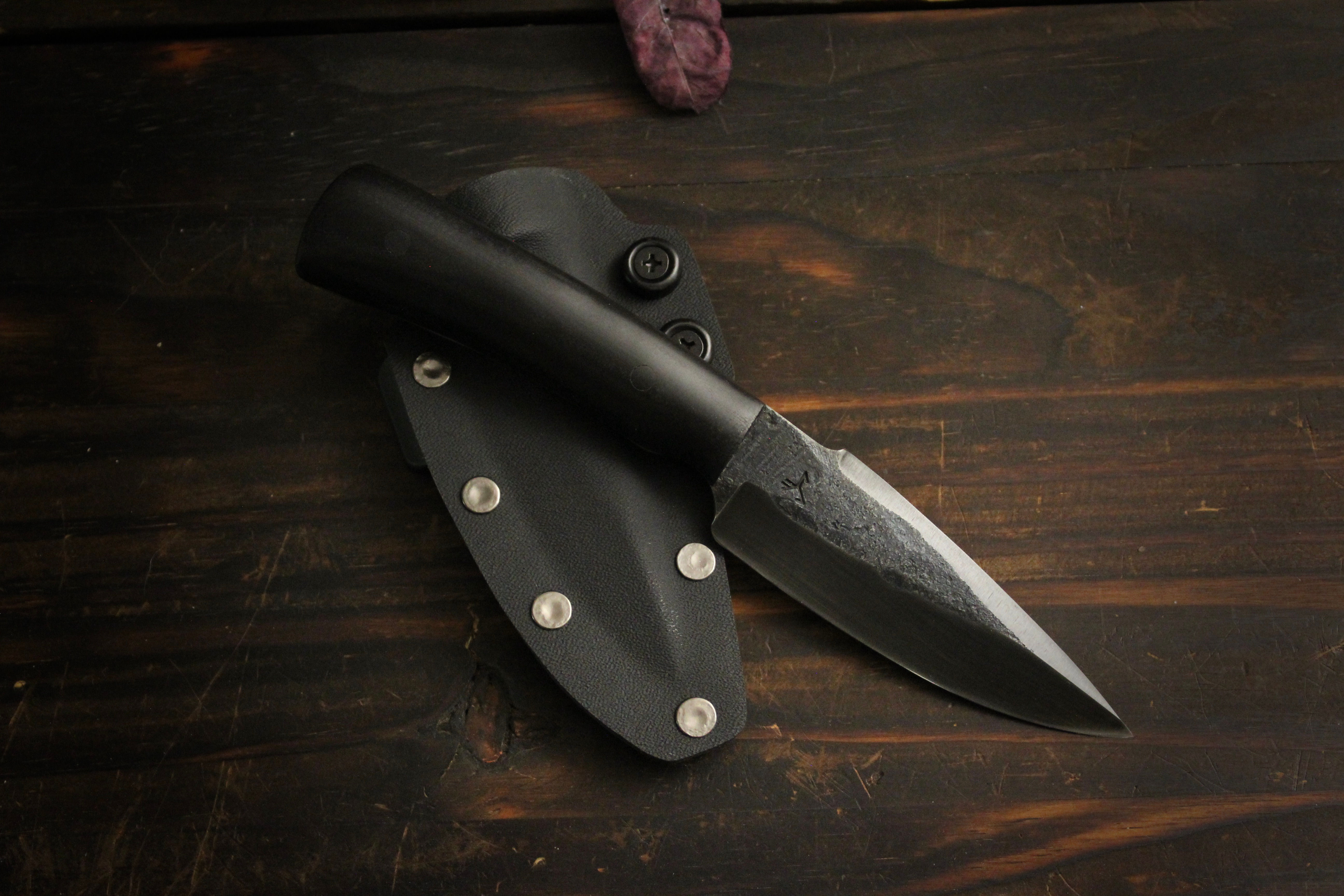 Everyday Carry Knife With Black Handle