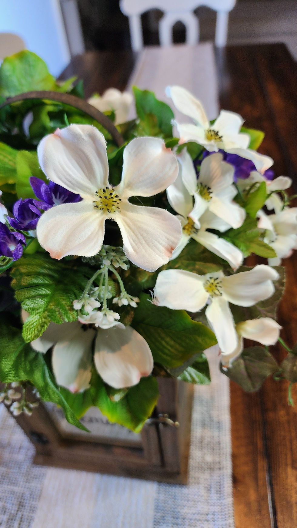 Thumbnail: Sympathy lantern titled 'Heaven and Home,' adorned with handcrafted silk flowers, artificial greenery, and a decorative bow, creating a heartfelt memorial display.