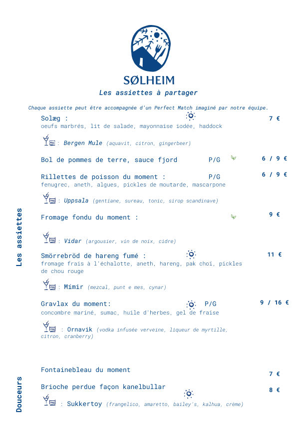 carte du soir automne