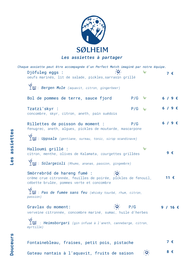New menu soir été