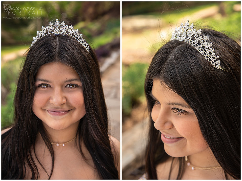 Falls Park Quinceañera 15 sweet sixteen 16 princess ballgown bouquet tiara beautiful pink portrait