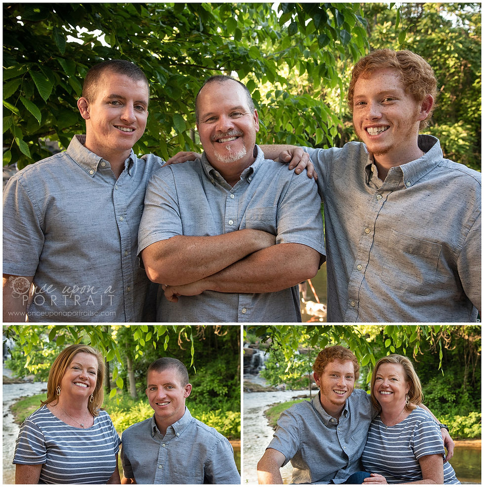 Falls Park family session spring dad mom sons siblings brothers