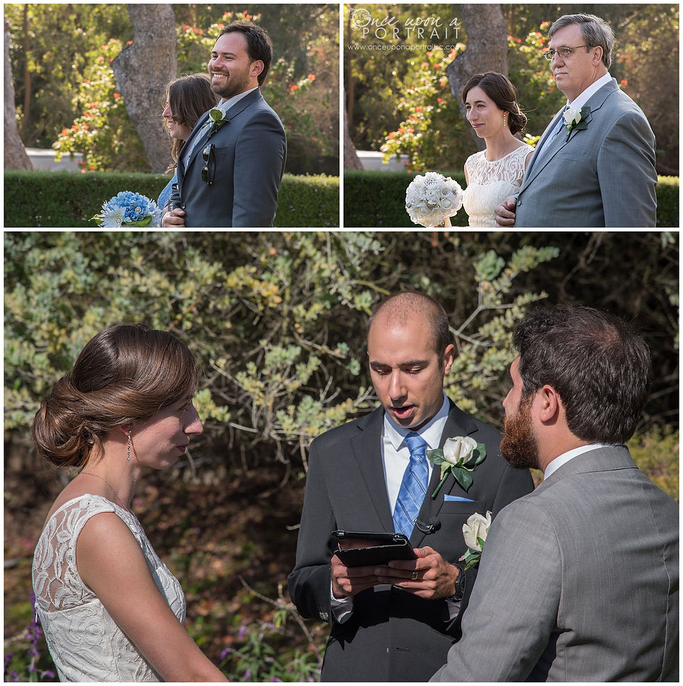ceremony malibu wedding california LA bridal party bride father groom husband
