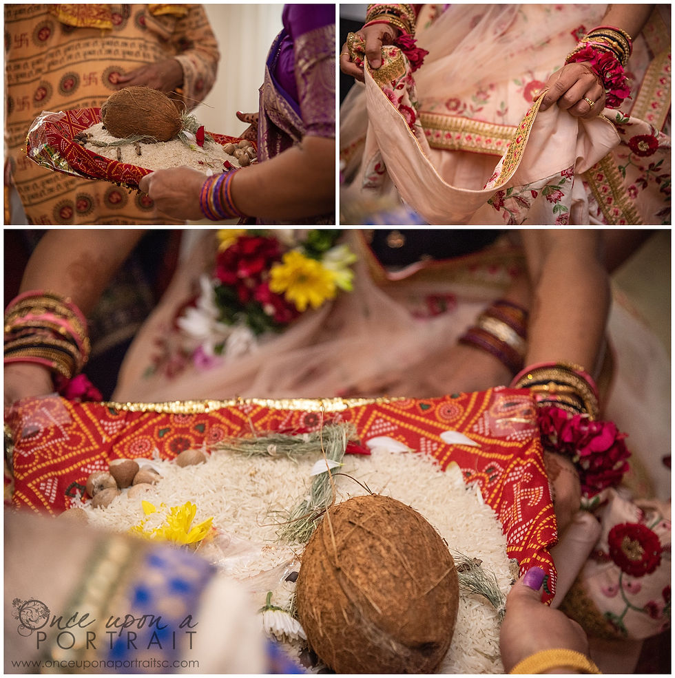 Hindu baby shower ceremony parents mother details saree