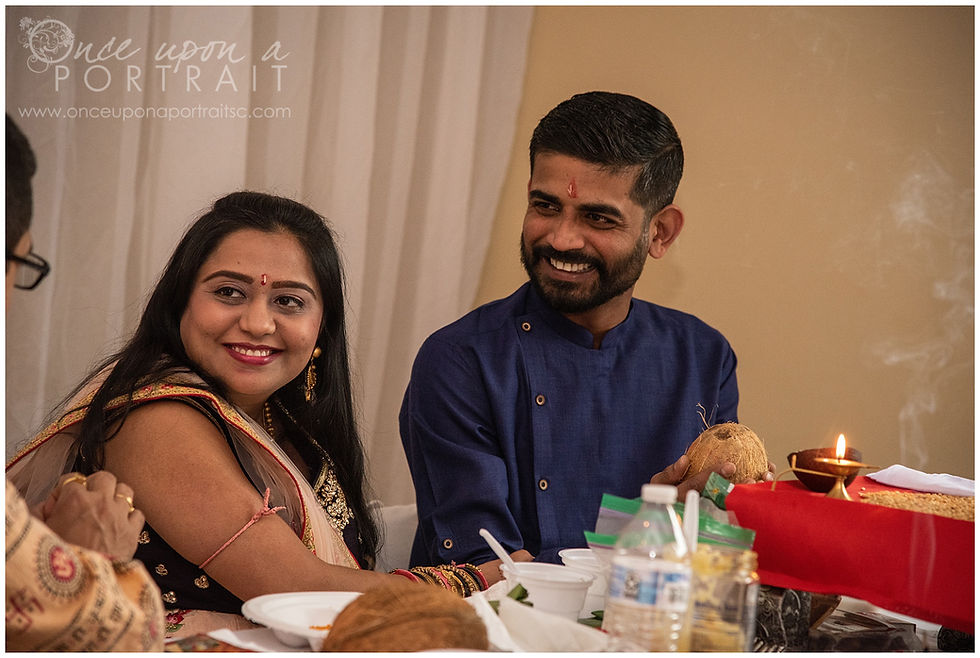 Hindu baby shower ceremony parents mother father