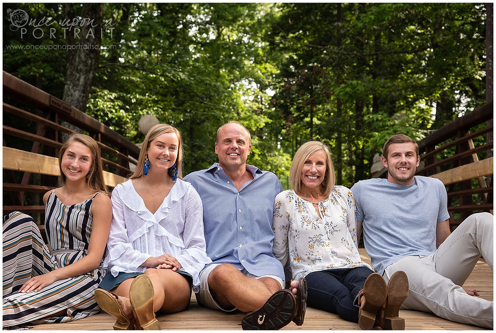 Furman University family portraits bridge sitting