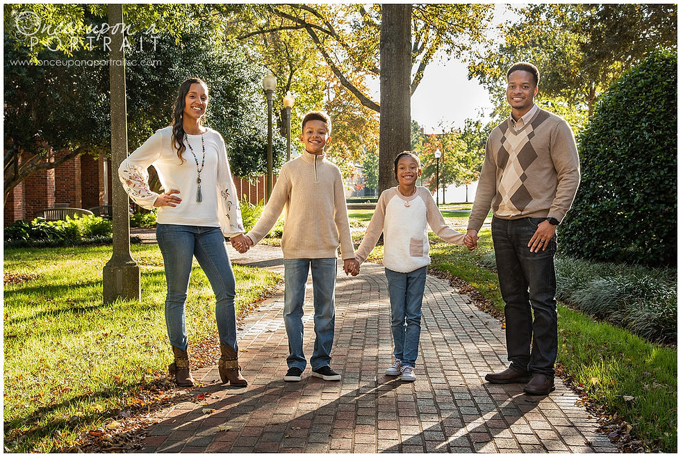 Furman University family portraits brick outdoors kids children