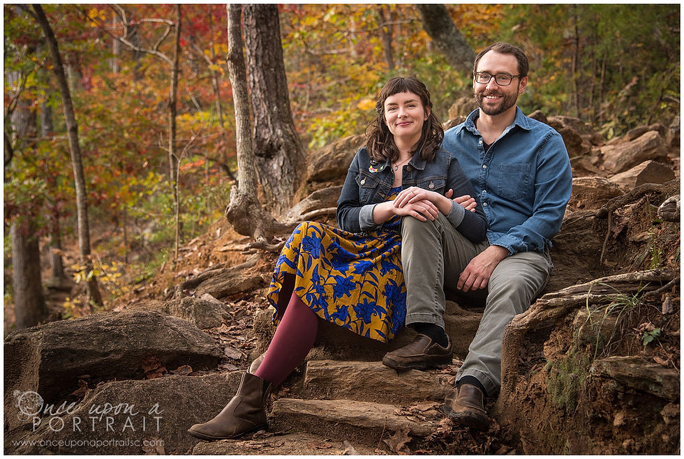 Paris Mountain Greenville Woods engagement fall