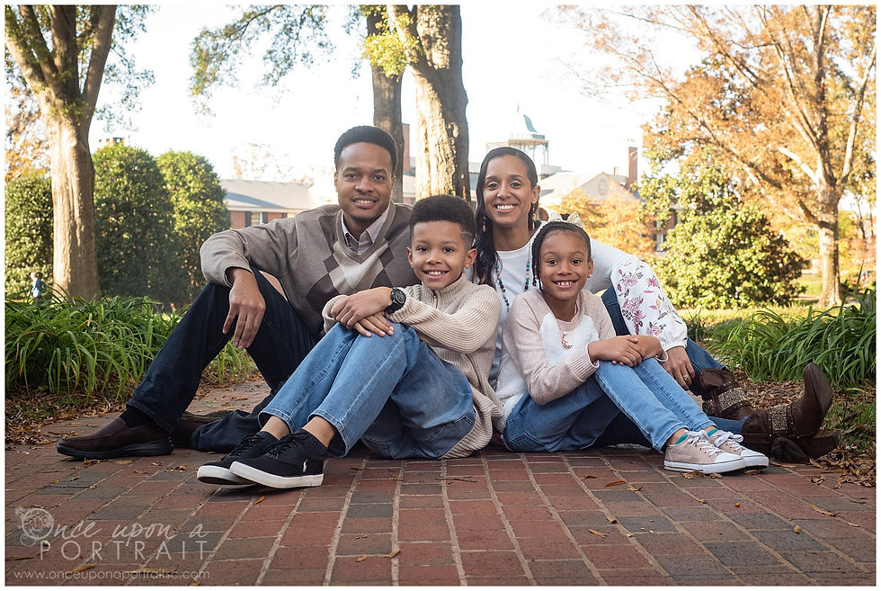 Furman University family portraits brick outdoors kids children