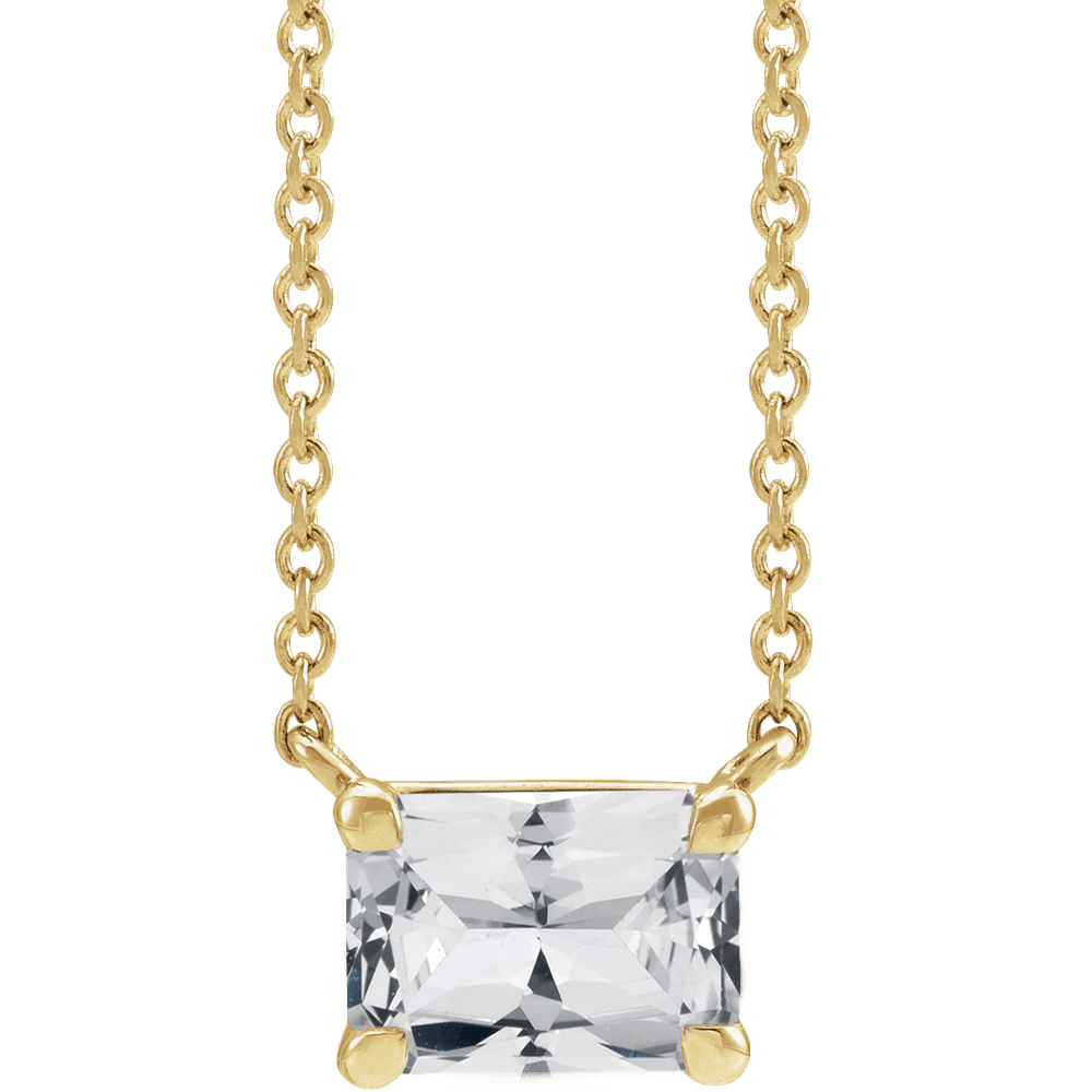 Natural White Sapphire Necklace