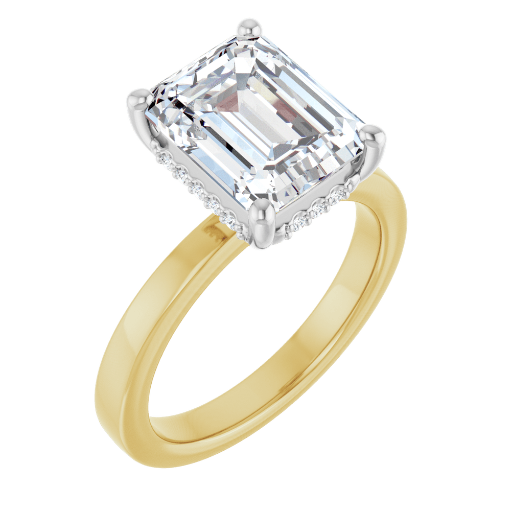 3 7/8 ctw Emerald Lab Engagement Ring