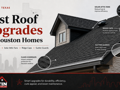 Best Roof Upgrades for Houston Homes: Class 4 Shingles, Solar Attic Fans, Upgrade Ridge Caps, Gutters & Gutter Guards