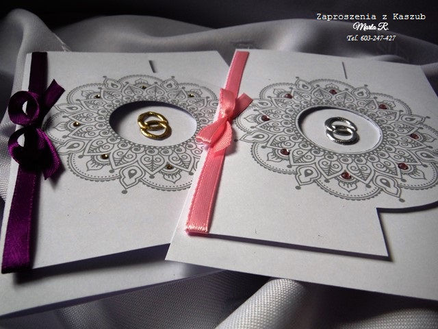 Miniatura: zaproszenie ślubne ROZETA