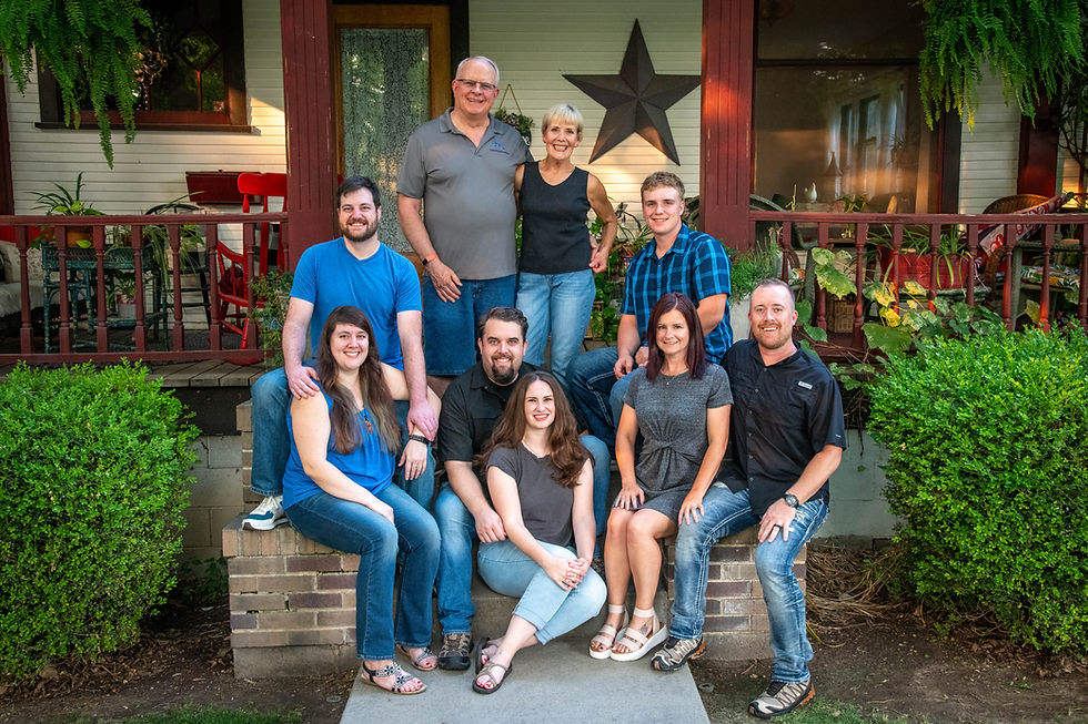 The Oates Family..... Rob and Debbie, with (L-R) Kyle & Amanda, Jon & Maren, Luke (grandson), Chelssie & Nick