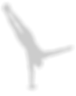 A silhouette of a gymnast standing on one arm.