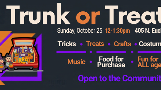 oin us for Trunk or Treat at Unity of Oak Park on Sunday, October 25, from 12–1:30 p.m.! Bring your family, invite your friends, and come in costume for an afternoon of Halloween fun. Fun for All Ages Enjoy tricks, treats, crafts, and music, with food available for purchase. It’s a chance to get creative, connect with neighbors, and celebrate together!