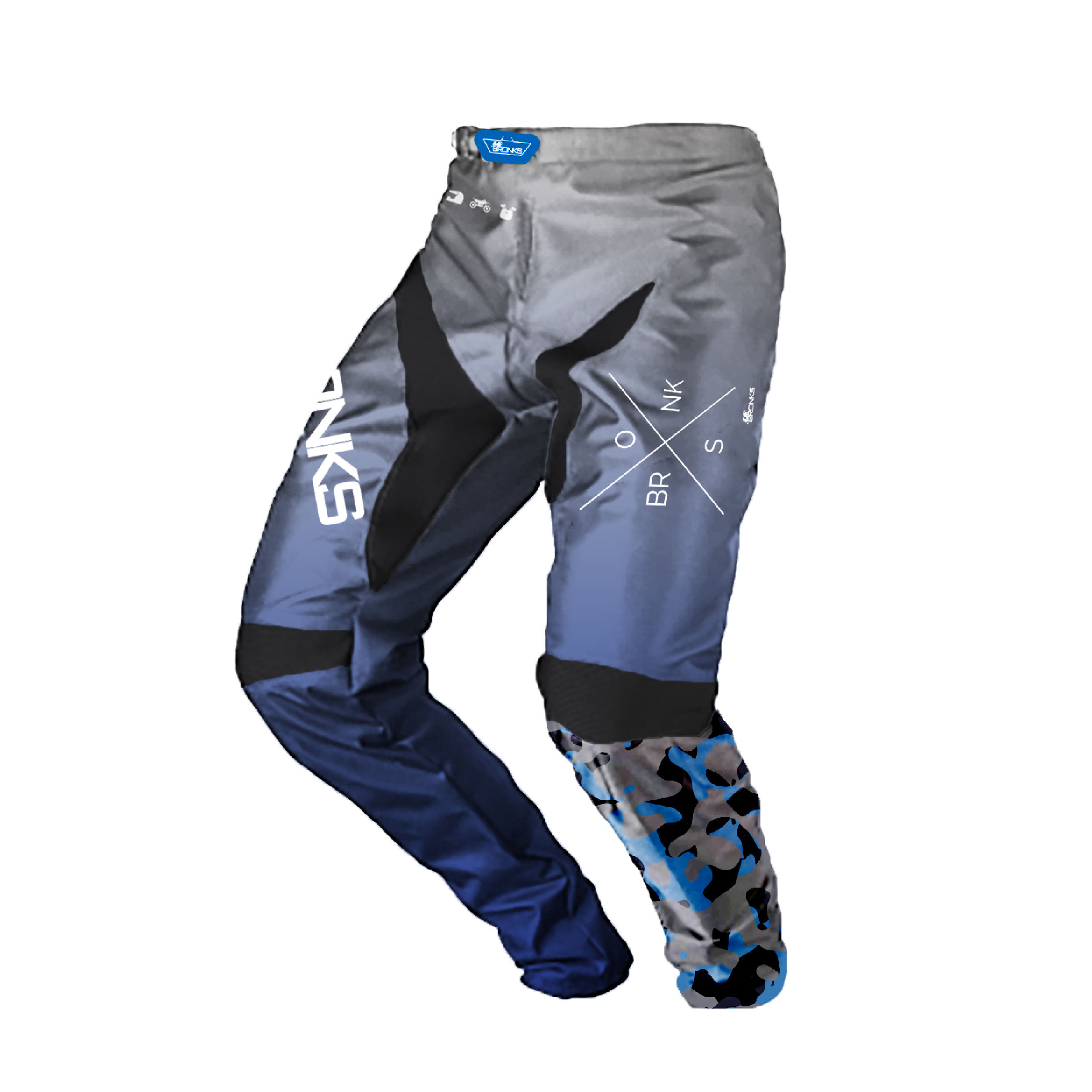 Riding Pants. Blue Steel Camo