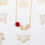 Miniature : Collier romantique, collier papillon doré et fleur rouge, chaîne or, Le Droit à la Belle Vie bijoux fabriqués à Paris