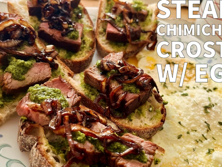 Steak & Chimichurri Crostini w/ Eggs